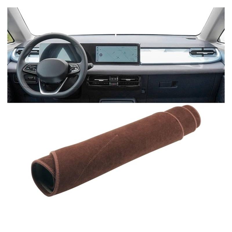 Armaturenbrett-Matte Für Geely Für Geometry E 2022 2023 2024 Auto Dashboard-Deckungsmatte Matte Board Sonnenschatten Nicht-Schlupf-Pad-Instrument Teppiche Armaturenbrett Abdeckung(B Brown) von ONETREND