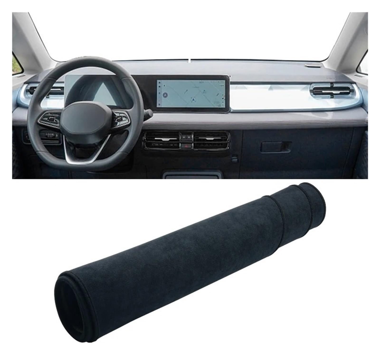 Armaturenbrett-Matte Für Geely Für Geometry E 2022 2023 2024 LHD Auto Dashboard Abdeckung Matte Dash Board Sonnenschutz Nicht-Slip Pad Instrument Teppiche Armaturenbrett Abdeckung(B Black) von ONETREND