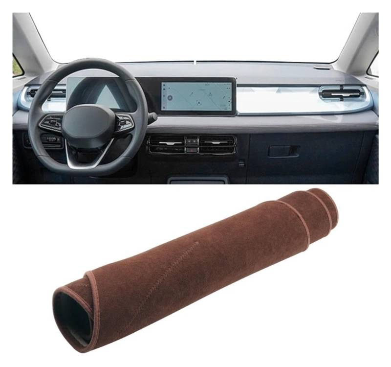 Armaturenbrett-Matte Für Geely Für Geometry E 2022 2023 2024 LHD Auto Dashboard Abdeckung Matte Dash Board Sonnenschutz Nicht-Slip Pad Instrument Teppiche Armaturenbrett Abdeckung(B Brown) von ONETREND