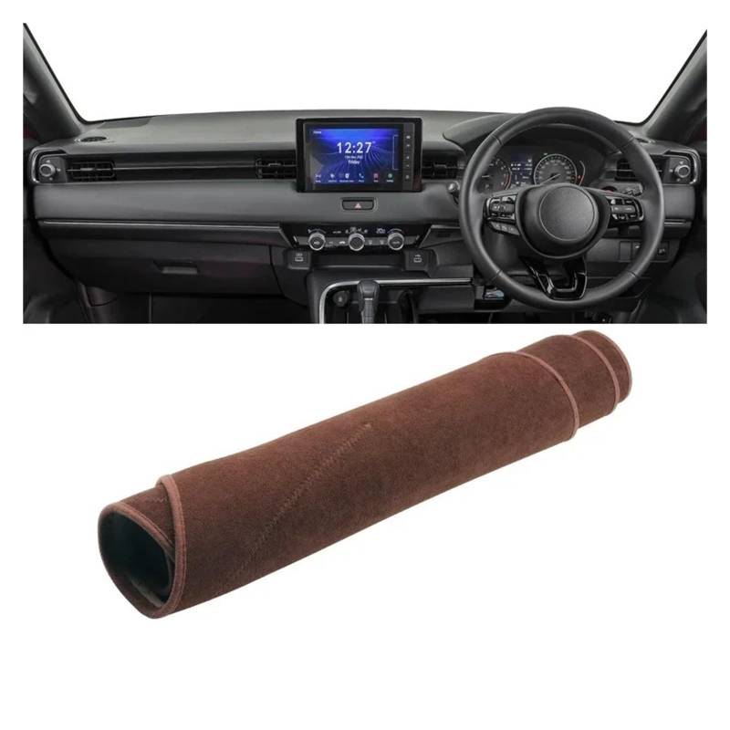 Armaturenbrett-Matte Für HR-V Für HRV Für Vezel 2021 2022 Auto Dashboard Abdeckung Dash Matte Sonnenschutz Instrument Panel Nicht-Slip Pad Zubehör Armaturenbrett Abdeckung(B RHD Brown RHD) von ONETREND