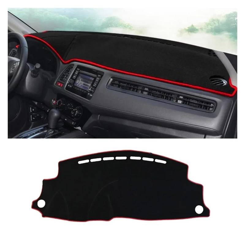 Armaturenbrett-Matte Für HRV Für HR-V 2015-2022 LHD Auto Dashboard Matte Abdeckung Anti-Slip Instrument Plattform Abdeckung Vermeiden Licht Pad Teppich Zubehör Armaturenbrett Abdeckung(Red Edge) von ONETREND
