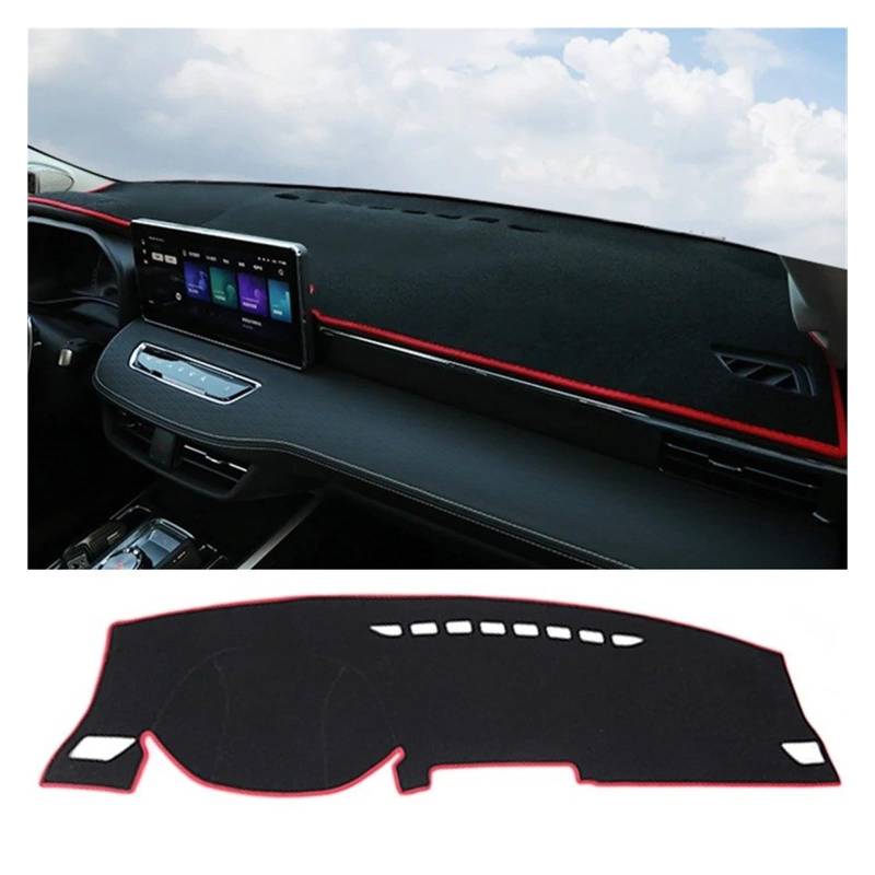 Armaturenbrett-Matte Für Haval Für Jolion 2021 2022 2023 2024 Auto Dashboard Abdeckung Sonnenschutz Pads Teppiche Instrument Panel Schreibtisch Anti-Uv Matten Fall Armaturenbrett Abdeckung(No HUD Red von ONETREND
