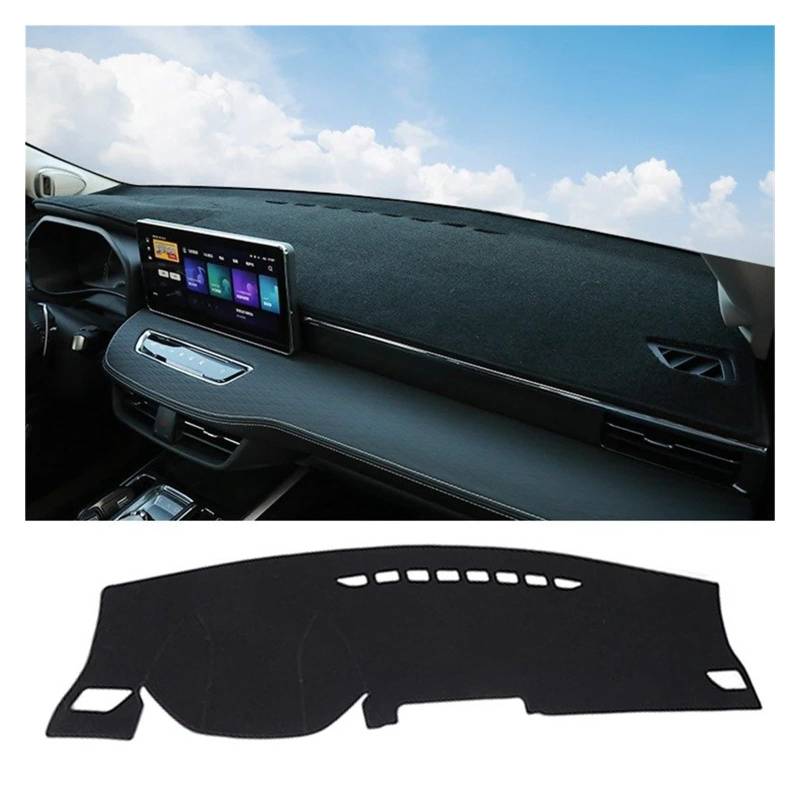 Armaturenbrett-Matte Für Haval Für Jolion 2021 2022 2023 2024 Auto Dashboard Matte Sonnenschutz Instrument Schreibtisch Nicht-Slip Abdeckung Zubehör Armaturenbrett Abdeckung(No HUD Black LHD) von ONETREND