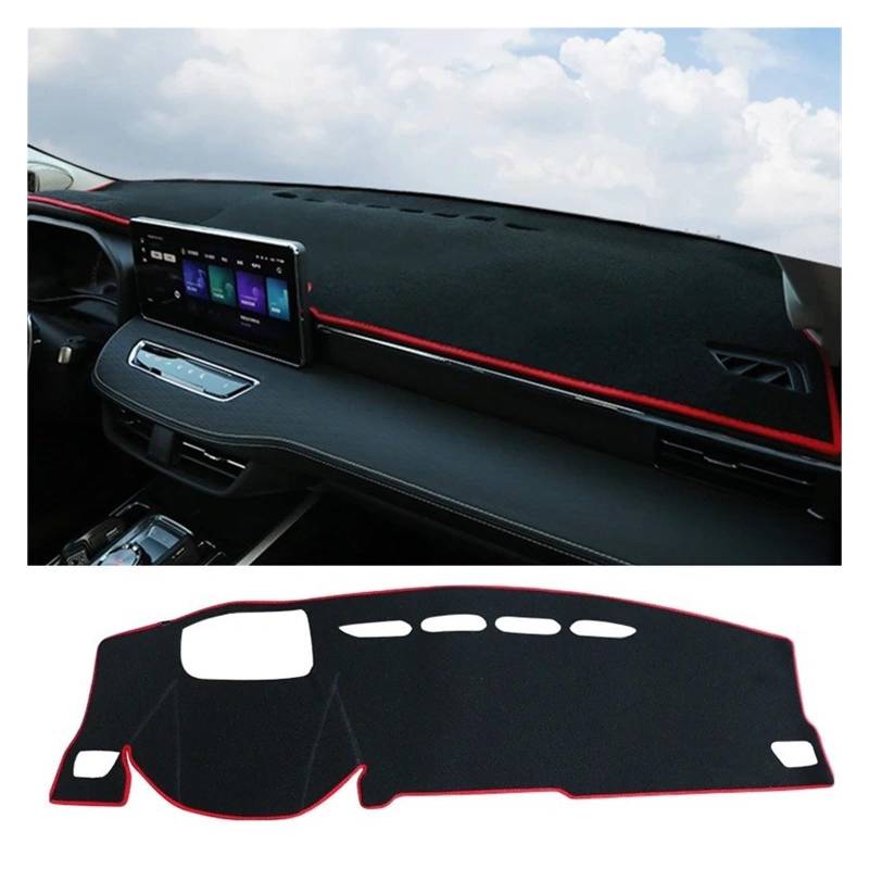 Armaturenbrett-Matte Für Haval Für Jolion 2021 2022 2023 2024 Auto Dashboard Matte Sonnenschutz Instrument Schreibtisch Nicht-Slip Abdeckung Zubehör Armaturenbrett Abdeckung(with HUD Red LHD) von ONETREND