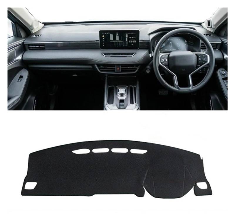 Armaturenbrett-Matte Für Haval Für Jolion 2021 2022 2023 Auto Dashboard Sonnenschutz Matte Instrument Schreibtisch Abdeckung Nicht-Slip Pad LHD RHD Zubehör Armaturenbrett Abdeckung(No HUD Black RHD) von ONETREND