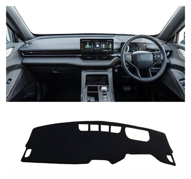 Armaturenbrett-Matte Für Haval H6 3rd Gen GT 2021 2022 2023 2024 Für PHEV Auto Dashboard Pad Instrument Plattform Schreibtisch Abdeckung Matte Anti-uv Teppich Armaturenbrett Abdeckung(A Black Side RHD von ONETREND