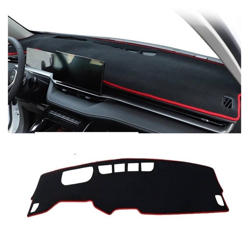 Armaturenbrett-Matte Für Haval H6 3rd Gen GT 2021 2022 2023 2024 Für PHEV Auto Dashboard Pad Instrument Plattform Schreibtisch Abdeckung Matte Anti-uv Teppich Armaturenbrett Abdeckung(A Red Side LHD) von ONETREND