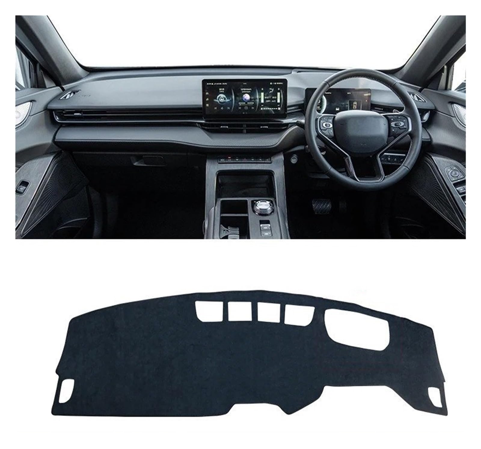Armaturenbrett-Matte Für Haval H6 3rd Gen GT 2021 2022 2023 2024 Für PHEV Auto Dashboard Pad Instrument Plattform Schreibtisch Abdeckung Matte Anti-uv Teppich Armaturenbrett Abdeckung(B Black RHD) von ONETREND