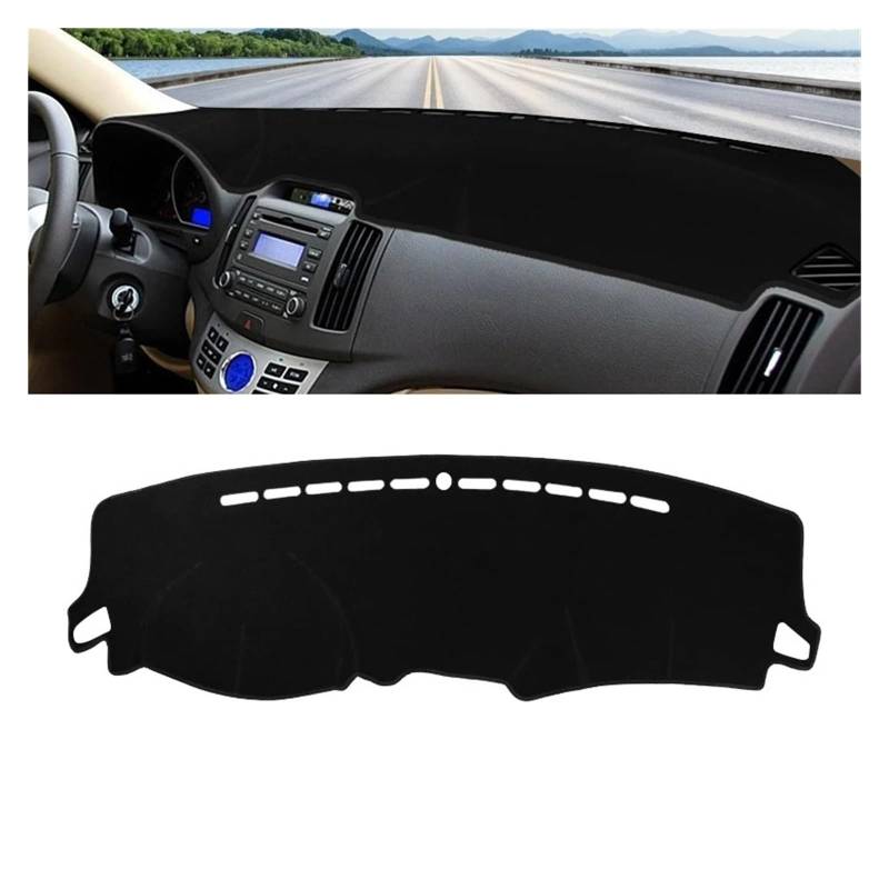 Armaturenbrett-Matte Für Hyundai Für Elantra HD 2007 2008 2009 2009 2010 Auto Dashboard Sun Shade Cover Instrument Panel Matte Nicht-Schlupf-Pad-Zubehör Armaturenbrett Abdeckung(A LHD Black Side) von ONETREND
