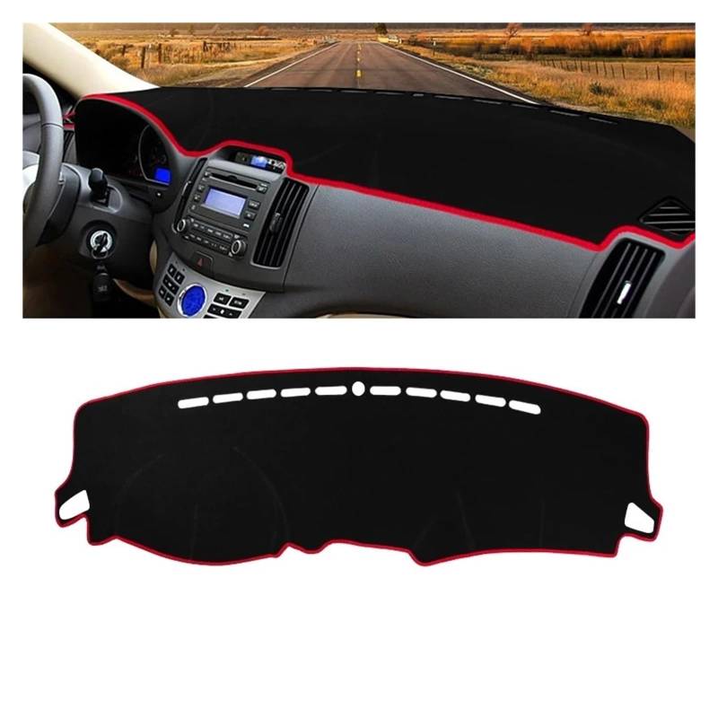 Armaturenbrett-Matte Für Hyundai Für Elantra HD 2007 2008 2009 2009 2010 Auto Dashboard Sun Shade Cover Instrument Panel Matte Nicht-Schlupf-Pad-Zubehör Armaturenbrett Abdeckung(A LHD Red Side) von ONETREND