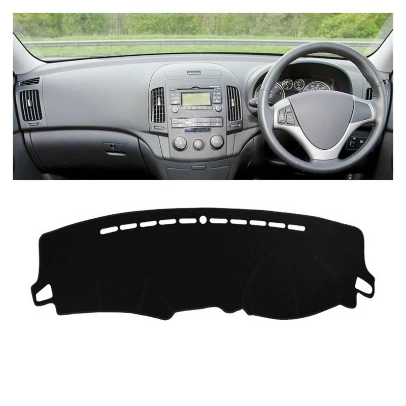 Armaturenbrett-Matte Für Hyundai Für Elantra HD 2007 2008 2009 2009 2010 Auto Dashboard Sun Shade Cover Instrument Panel Matte Nicht-Schlupf-Pad-Zubehör Armaturenbrett Abdeckung(A RHD Black Side) von ONETREND