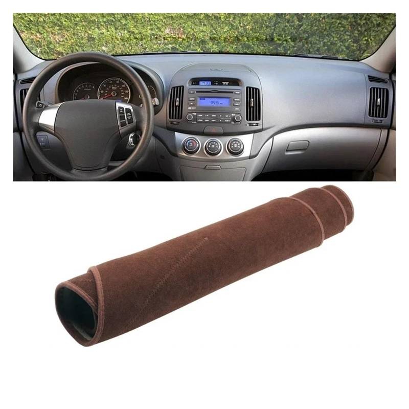Armaturenbrett-Matte Für Hyundai Für Elantra HD 2007 2008 2009 2009 2010 Auto Dashboard Sun Shade Cover Instrument Panel Matte Nicht-Schlupf-Pad-Zubehör Armaturenbrett Abdeckung(B LHD Brown) von ONETREND