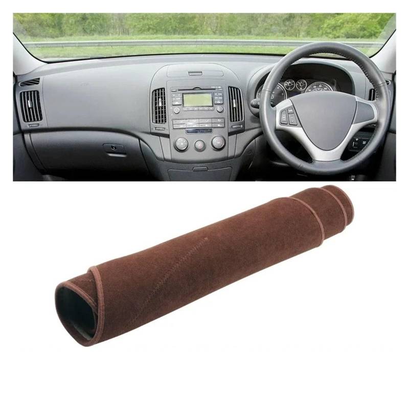 Armaturenbrett-Matte Für Hyundai Für Elantra HD 2007 2008 2009 2009 2010 Auto Dashboard Sun Shade Cover Instrument Panel Matte Nicht-Schlupf-Pad-Zubehör Armaturenbrett Abdeckung(B RHD Brown) von ONETREND
