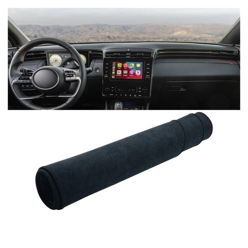 Armaturenbrett-Matte Für Hyundai Für Tucson NX4 2021 2022 2023 Auto Dashboard Abdeckung Matten Vermeiden Licht Pads Anti-Uv Fall Sonnenschutz Trim Teppiche Armaturenbrett Abdeckung(B Black LHD) von ONETREND