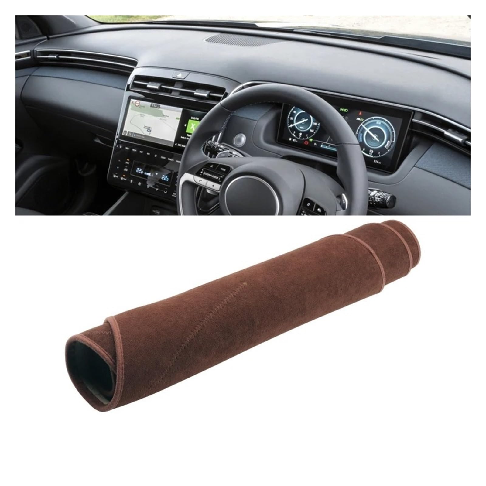 Armaturenbrett-Matte Für Hyundai Für Tucson NX4 2021 2022 2023 Auto Dashboard Abdeckung Matten Vermeiden Licht Pads Anti-Uv Fall Sonnenschutz Trim Teppiche Armaturenbrett Abdeckung(B Brown RHD) von ONETREND