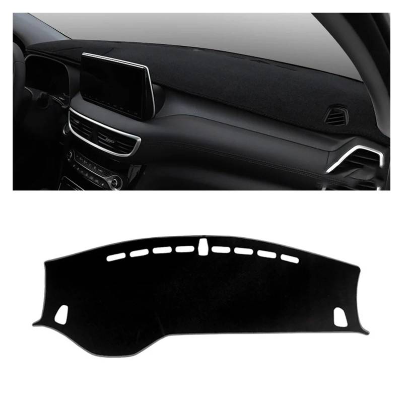 Armaturenbrett-Matte Für Hyundai Für Tucson TL 2015-2020 Auto Dashboard Vermeiden Licht Pad Instrument Plattform Abdeckung Teppiche Zubehör Armaturenbrett Abdeckung(LHD 2019-2020 Black) von ONETREND