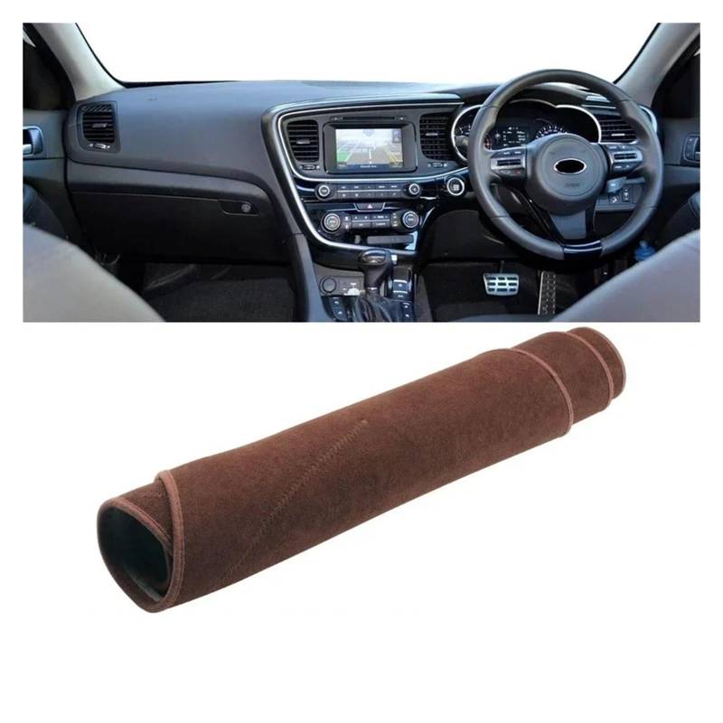 Armaturenbrett-Matte Für Kia Für Optima K5 2011 2012 2013 2014 2015 Auto Dashboard Abdeckung Dash Matte Sonnenschutz Vermeiden Licht Nicht-Slip Pad Zubehör Armaturenbrett Abdeckung(B RHD Brown) von ONETREND