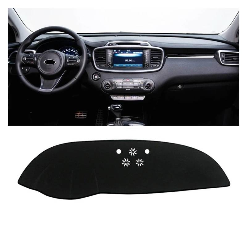 Armaturenbrett-Matte Für Kia Für Sorento 3 2015 2016 2017 2018 2019 2020 Auto Dashboard Matte Sonnenschutz Instrument Schreibtisch Abdeckung Zubehör Armaturenbrett Abdeckung(A LHD Black Side) von ONETREND