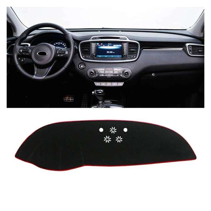 Armaturenbrett-Matte Für Kia Für Sorento 3 2015 2016 2017 2018 2019 2020 Auto Dashboard Matte Sonnenschutz Instrument Schreibtisch Abdeckung Zubehör Armaturenbrett Abdeckung(A LHD Red Side) von ONETREND