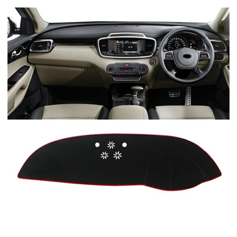 Armaturenbrett-Matte Für Kia Für Sorento 3 2015 2016 2017 2018 2019 2020 Auto Dashboard Matte Sonnenschutz Instrument Schreibtisch Abdeckung Zubehör Armaturenbrett Abdeckung(A RHD Red Side) von ONETREND