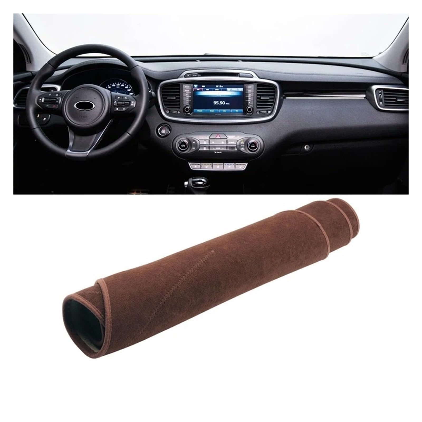 Armaturenbrett-Matte Für Kia Für Sorento 3 2015 2016 2017 2018 2019 2020 Auto Dashboard Matte Sonnenschutz Instrument Schreibtisch Abdeckung Zubehör Armaturenbrett Abdeckung(B LHD Brown) von ONETREND