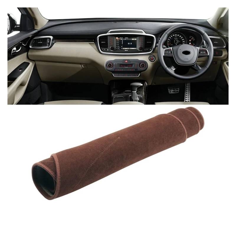 Armaturenbrett-Matte Für Kia Für Sorento 3 2015 2016 2017 2018 2019 2020 Auto Dashboard Matte Sonnenschutz Instrument Schreibtisch Abdeckung Zubehör Armaturenbrett Abdeckung(B RHD Brown) von ONETREND