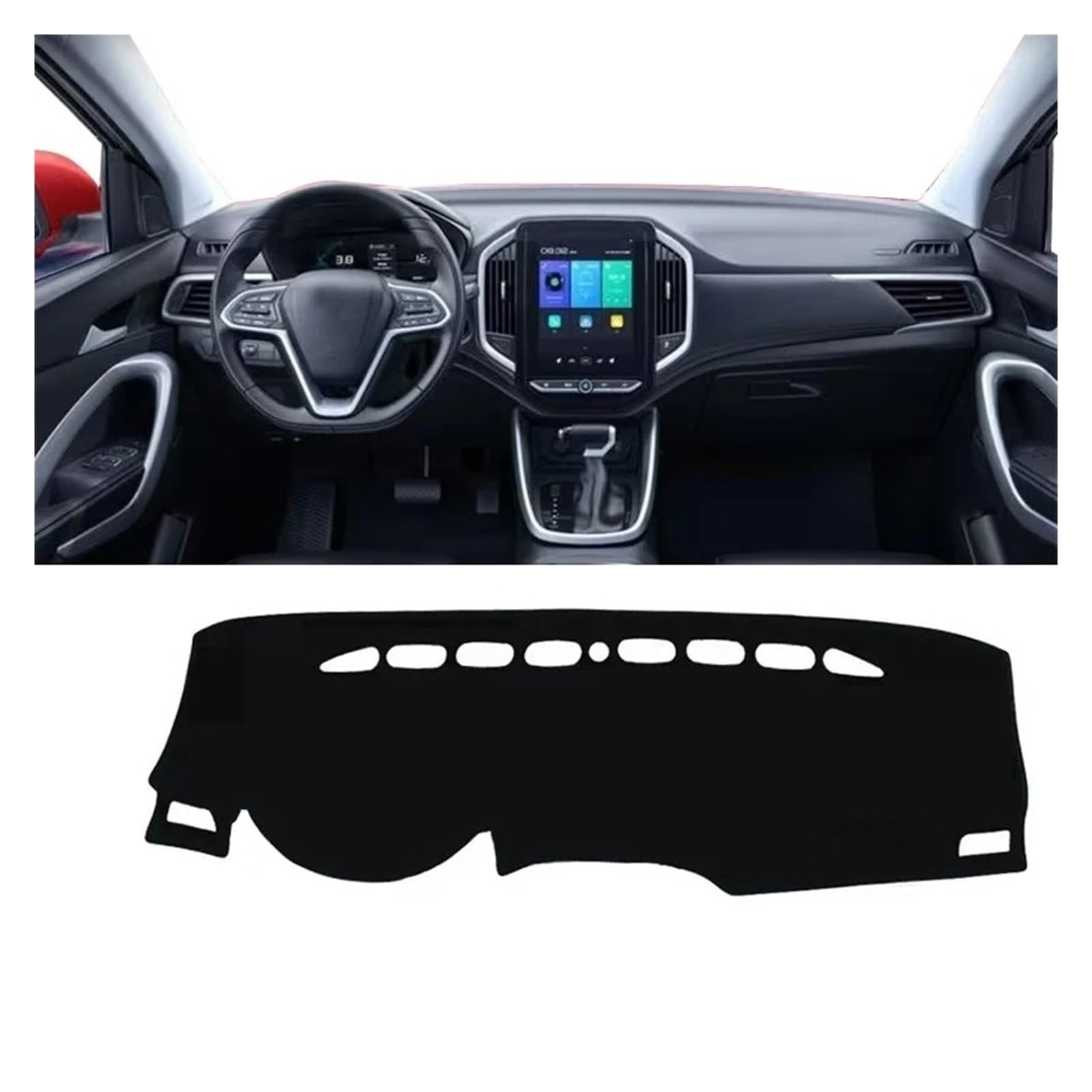 Armaturenbrett-Matte Für MG Für Hector 2018 2019 2020 2021 Auto Dashboard Abdeckung Sonnenschutz Pad Zubehör Auto Dashboard Abdeckung Armaturenbrett Abdeckung(A Black Side) von ONETREND
