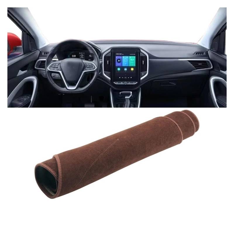 Armaturenbrett-Matte Für MG Für Hector 2018 2019 2020 2021 Auto Dashboard Abdeckung Sonnenschutz Pad Zubehör Auto Dashboard Abdeckung Armaturenbrett Abdeckung(B Brown) von ONETREND