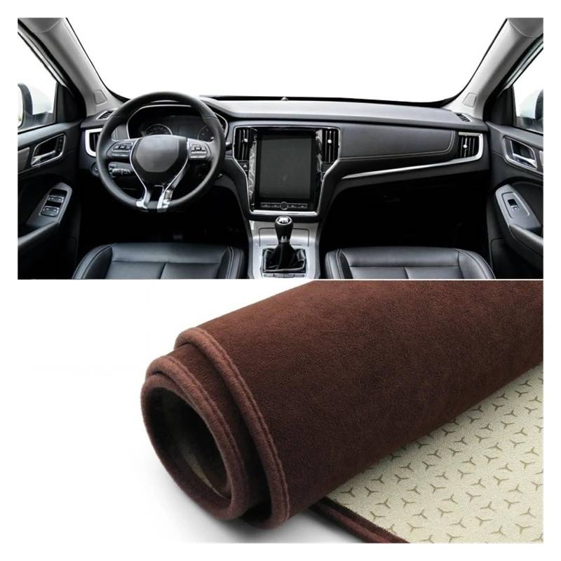 Armaturenbrett-Matte Für MG RX5 2016-2020 LHD Auto Dashboard Abdeckung Vermeiden Licht Matten Instrument Panel Anti-UV Nicht-Slip Teppiche Zubehör Armaturenbrett Abdeckung(B Brown) von ONETREND