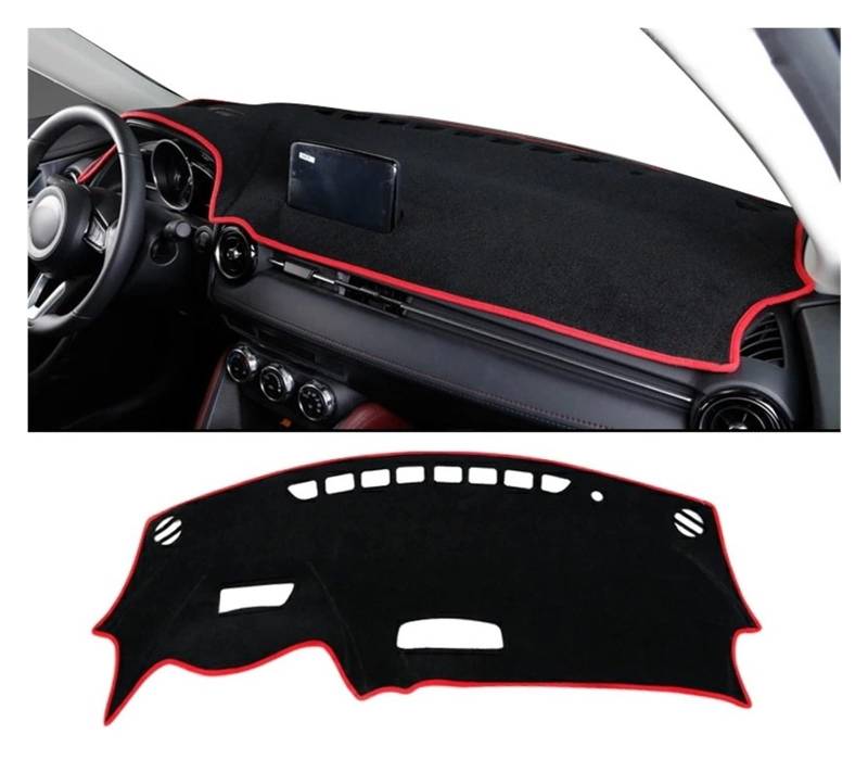 Armaturenbrett-Matte Für Mazda 2 DJ DL 2015 2016 2017 2018 2019 2020 2021 2022 2023 Auto Dashboard Abdeckung Sonnenschutz Matte Vermeiden Licht Pad Non-Slip Teppich Armaturenbrett Abdeckung(A LHD Red von ONETREND