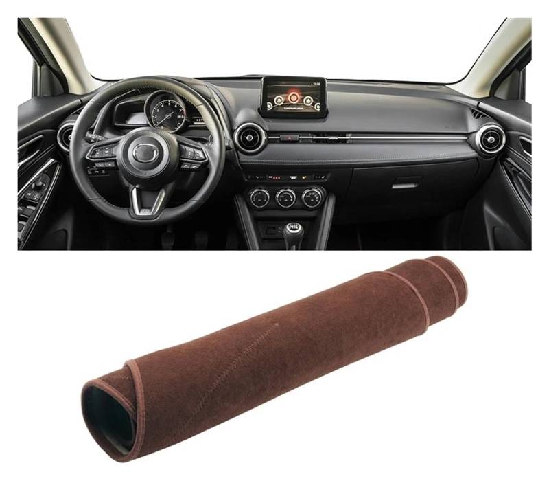 Armaturenbrett-Matte Für Mazda 2 DJ DL 2015 2016 2017 2018 2019 2020 2021 2022 2023 Auto Dashboard Abdeckung Sonnenschutz Matte Vermeiden Licht Pad Non-Slip Teppich Armaturenbrett Abdeckung(B LHD Brow von ONETREND