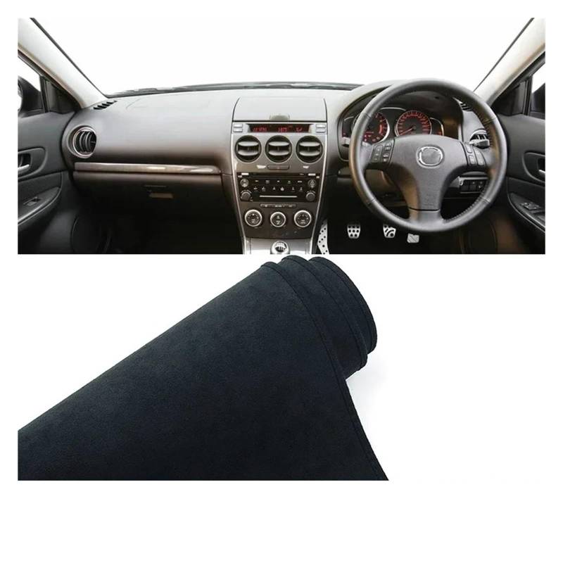 Armaturenbrett-Matte Für Mazda 6 GG 2002 2003 2004 2005 2006 2007 Auto Dashboard Abdeckung Dash Matte Sonnenschutz Anti-Uv Nicht-Slip Pad Zubehör Armaturenbrett Abdeckung(B RHD Black) von ONETREND