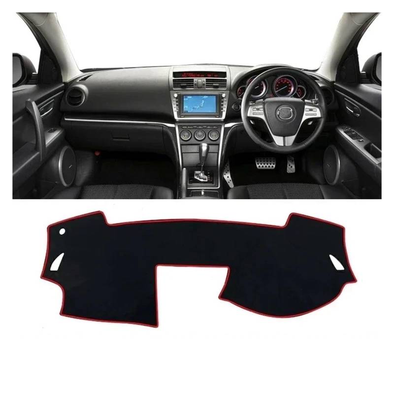 Armaturenbrett-Matte Für Mazda 6 GH 2008 2009 2010 2011 2012 Auto Dashboard Abdeckung Sonnenschutz Vermeiden Licht Matte Instrument Panel Pad Zubehör Armaturenbrett Abdeckung(A RHD Red Side) von ONETREND
