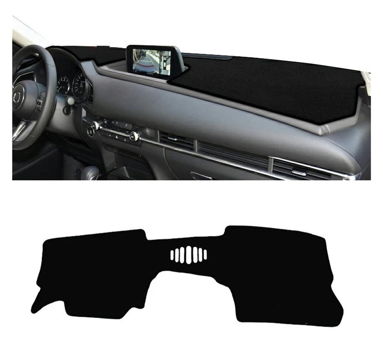 Armaturenbrett-Matte Für Mazda Für CX-30 CX30 DM 2019 2020 2021 2022 2023 Auto Dashboard Abdeckung Dash Matte Sonnenschutz Anti-Uv Nicht-Slip Pad Zubehör Armaturenbrett Abdeckung(A LHD NO HUD Black) von ONETREND