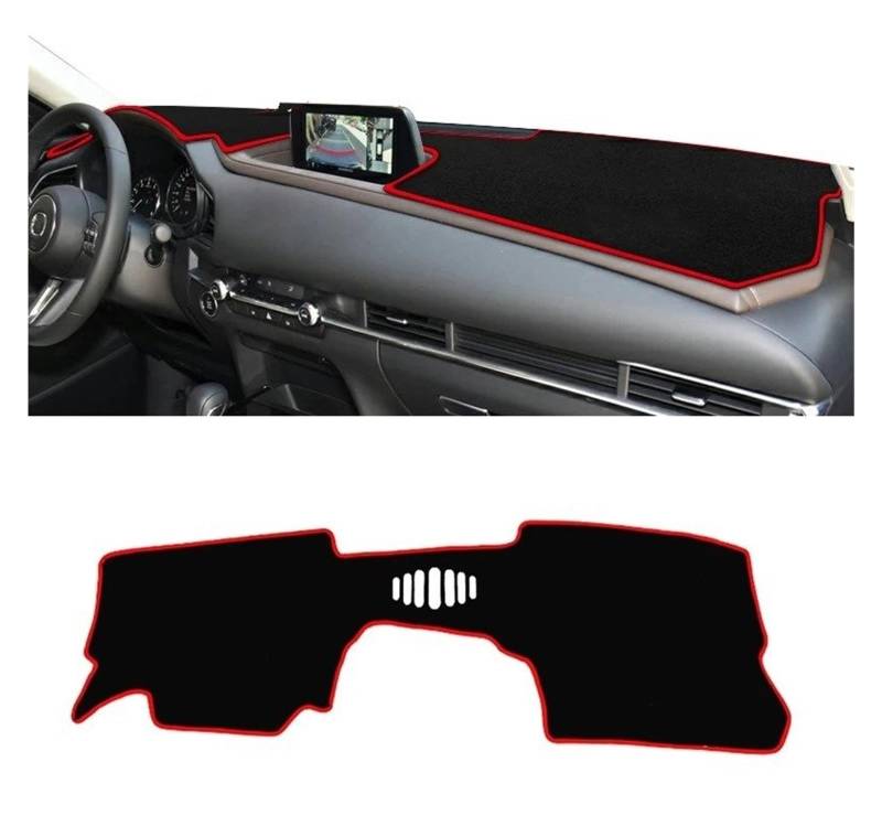 Armaturenbrett-Matte Für Mazda Für CX-30 CX30 DM 2019 2020 2021 2022 2023 Auto Dashboard Abdeckung Dash Matte Sonnenschutz Anti-Uv Nicht-Slip Pad Zubehör Armaturenbrett Abdeckung(A LHD NO HUD Red) von ONETREND