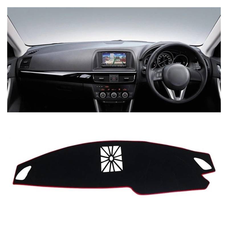 Armaturenbrett-Matte Für Mazda Für CX-5 CX5 CX 5 KE 2012 2013 2014 2015 2016 Auto Dashboard Sonnenschutz Abdeckung Matte Instrument Schreibtisch Nicht-slip Pads Armaturenbrett Abdeckung(A Red Side RHD von ONETREND