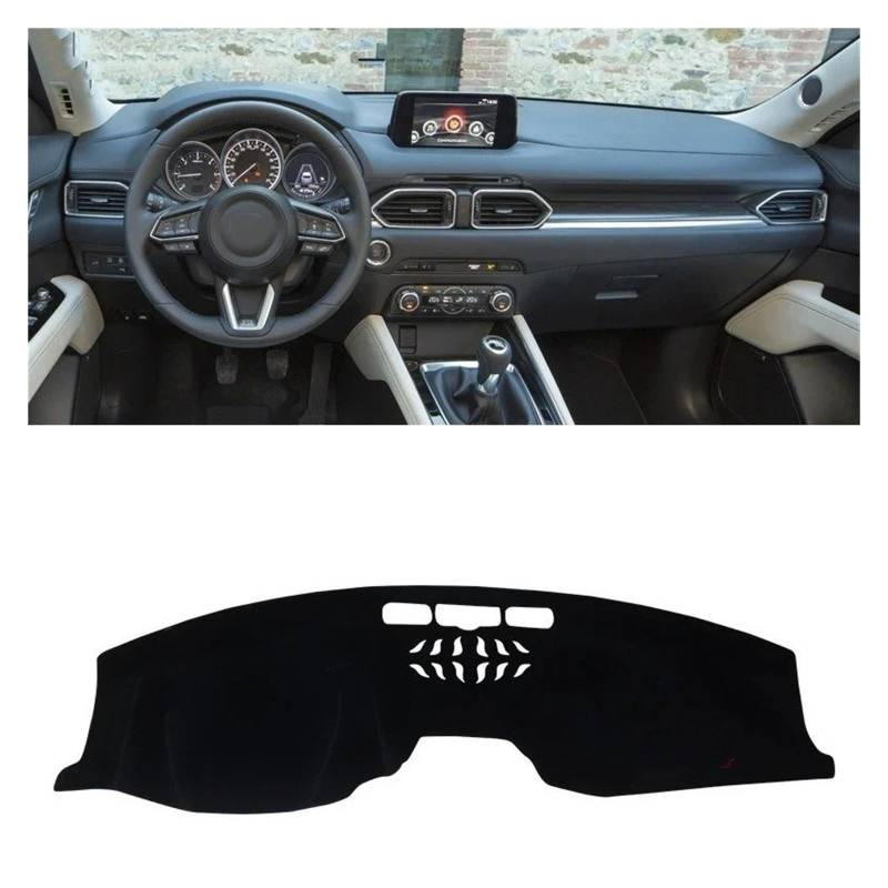 Armaturenbrett-Matte Für Mazda Für CX-5 CX5 KF 2017-2023 Auto Dashboard Sonnenschutz Abdeckung Instrument Schreibtisch Nicht-Slip Matte Zubehör Armaturenbrett Abdeckung(LHD Black) von ONETREND