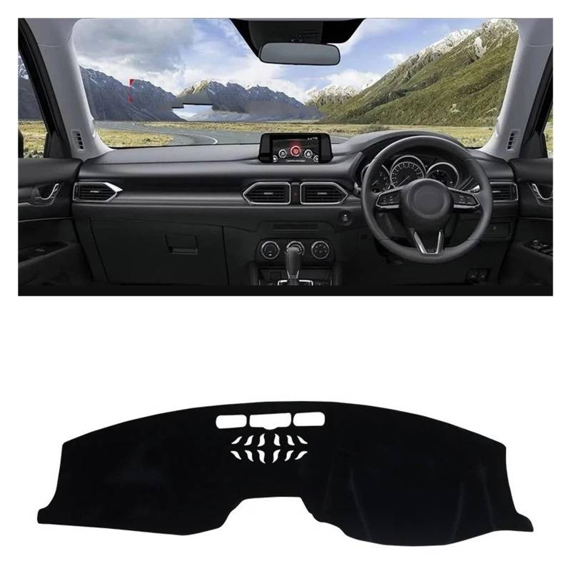 Armaturenbrett-Matte Für Mazda Für CX-5 CX5 KF 2017-2023 Auto Dashboard Sonnenschutz Abdeckung Instrument Schreibtisch Nicht-Slip Matte Zubehör Armaturenbrett Abdeckung(RHD Black) von ONETREND