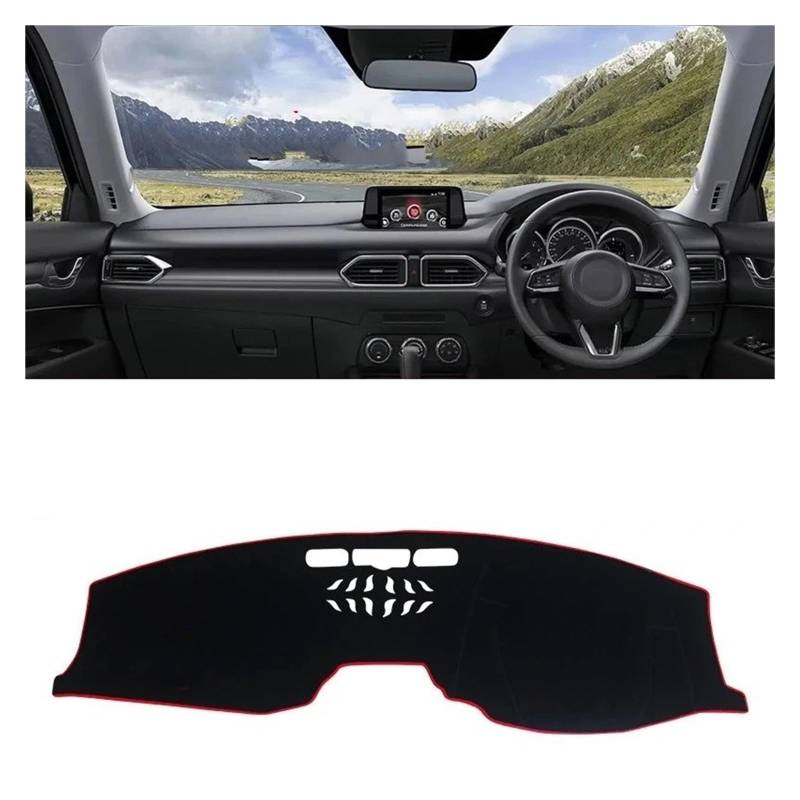 Armaturenbrett-Matte Für Mazda Für CX-5 CX5 KF 2017-2023 Auto Dashboard Sonnenschutz Abdeckung Instrument Schreibtisch Nicht-Slip Matte Zubehör Armaturenbrett Abdeckung(RHD Red) von ONETREND
