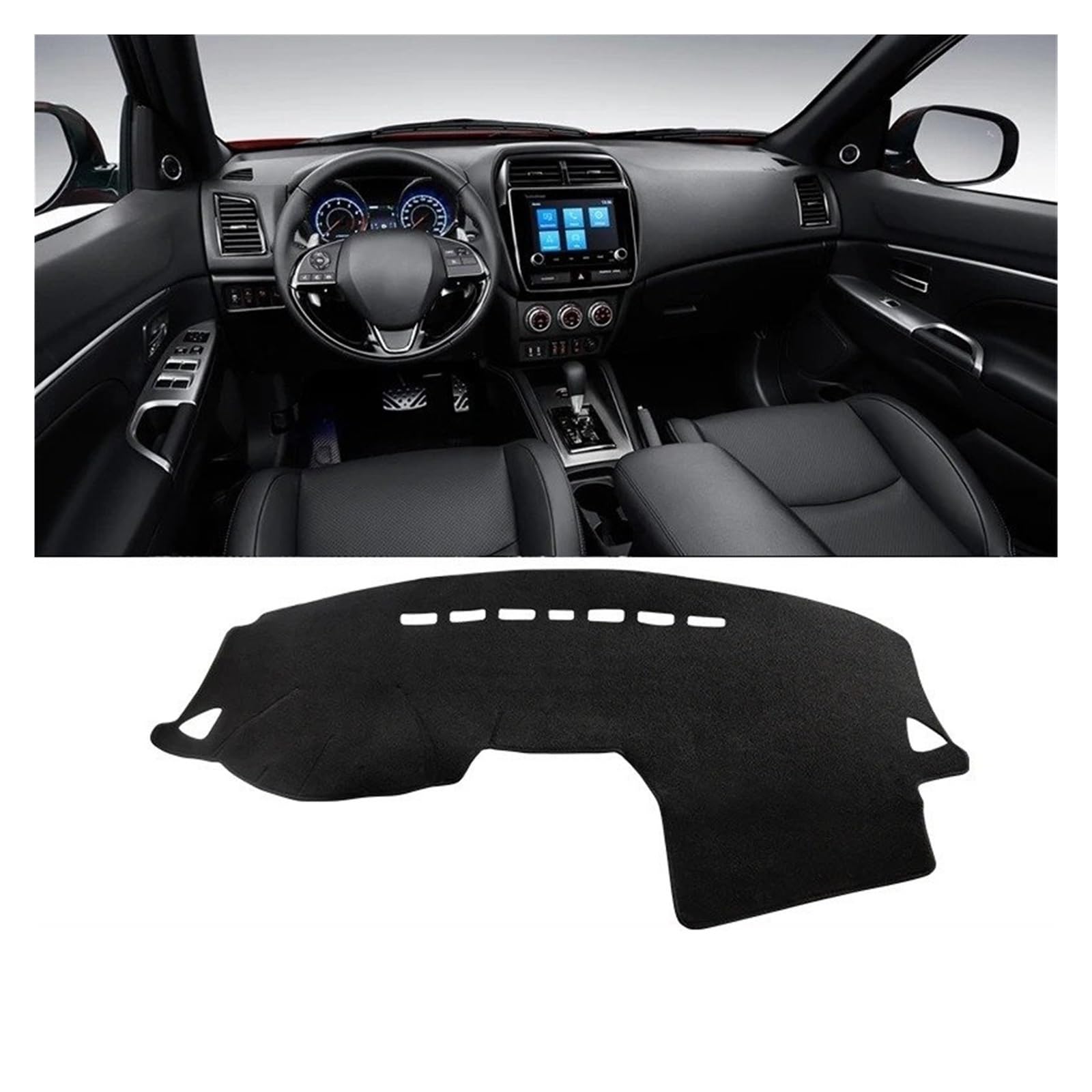 Armaturenbrett-Matte Für Mitsubishi Für ASX Für RVR 2010-2022 Auto Dashboard Matte Sonnenschutz Abdeckung Zubehör Auto Dashboard Abdeckung Armaturenbrett Abdeckung(A LHD Black Side) von ONETREND
