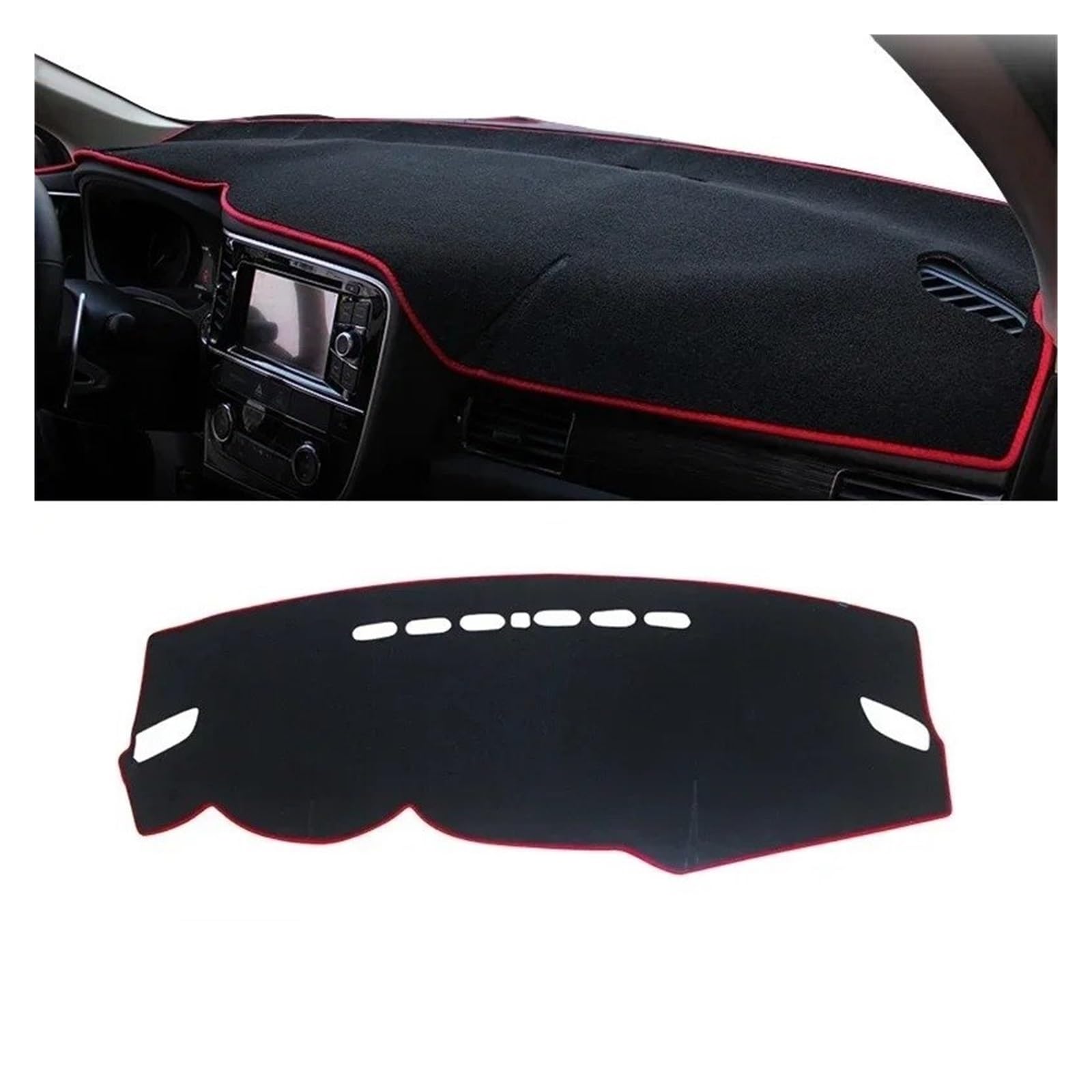 Armaturenbrett-Matte Für Mitsubishi Für Outlander 3 III 2013 2014 2015 2016 2017 2018 2019 2020 Auto Dashboard Abdeckung Sonnenschutz Nicht-Slip Matte Armaturenbrett Abdeckung(A LHD Red Side) von ONETREND