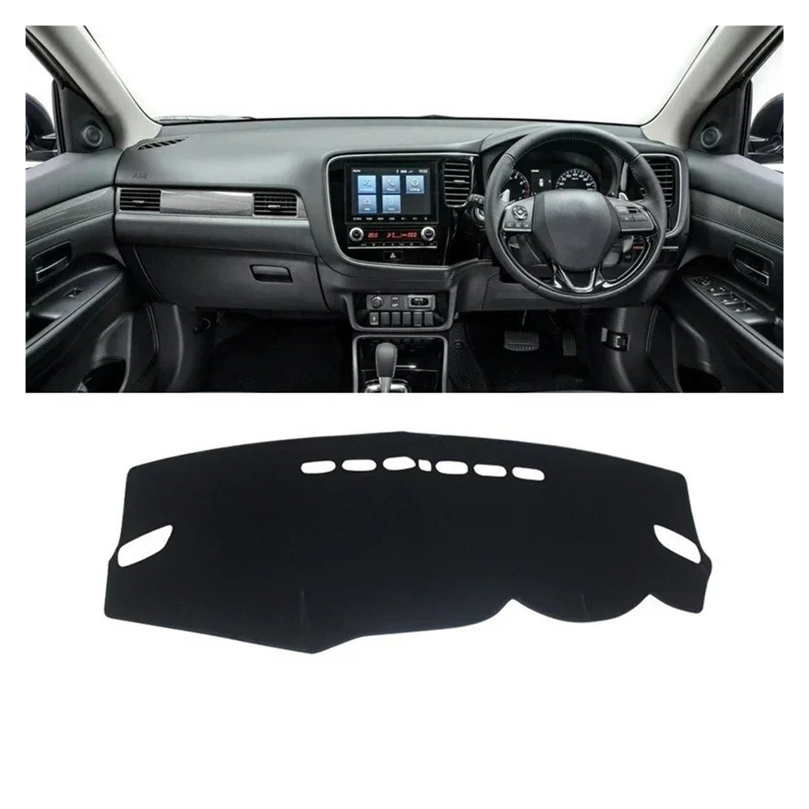 Armaturenbrett-Matte Für Mitsubishi Für Outlander 3 III 2013 2014 2015 2016 2017 2018 2019 2020 Auto Dashboard Abdeckung Sonnenschutz Nicht-Slip Matte Armaturenbrett Abdeckung(A RHD Black Side) von ONETREND