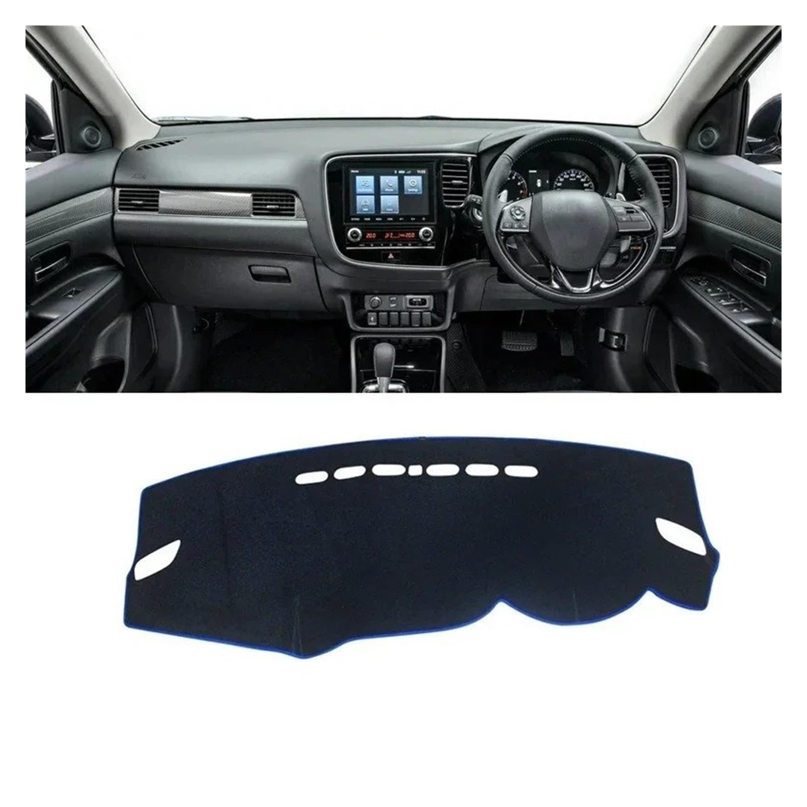 Armaturenbrett-Matte Für Mitsubishi Für Outlander 3 III 2013 2014 2015 2016 2017 2018 2019 2020 Auto Dashboard Abdeckung Sonnenschutz Nicht-Slip Matte Armaturenbrett Abdeckung(A RHD Blue Side) von ONETREND