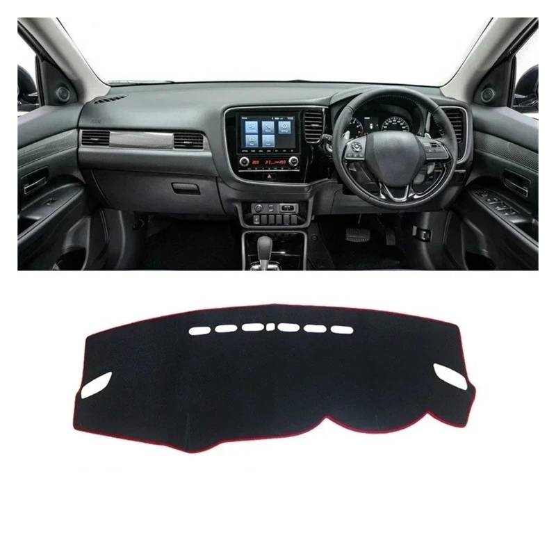 Armaturenbrett-Matte Für Mitsubishi Für Outlander 3 III 2013 2014 2015 2016 2017 2018 2019 2020 Auto Dashboard Abdeckung Sonnenschutz Nicht-Slip Matte Armaturenbrett Abdeckung(A RHD Red Side) von ONETREND