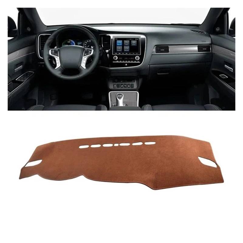 Armaturenbrett-Matte Für Mitsubishi Für Outlander 3 III 2013 2014 2015 2016 2017 2018 2019 2020 Auto Dashboard Abdeckung Sonnenschutz Nicht-Slip Matte Armaturenbrett Abdeckung(B LHD Brown) von ONETREND