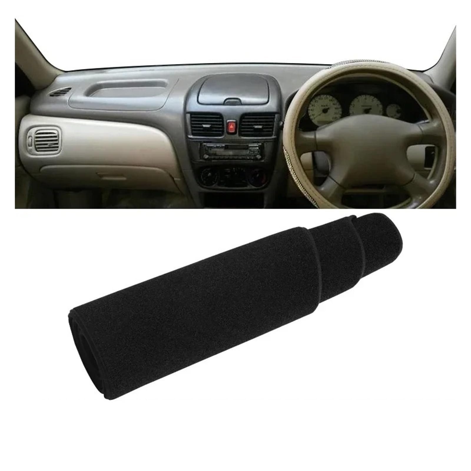 Armaturenbrett-Matte Für Nissan Für Sentra B15 2000 2001 2002 2003 2004 2005 2006 Auto Dashboard Abdeckung Dash Matte Sonnenschutz Nicht-Slip Pad Zubehör Armaturenbrett Abdeckung(RHD Black Side) von ONETREND