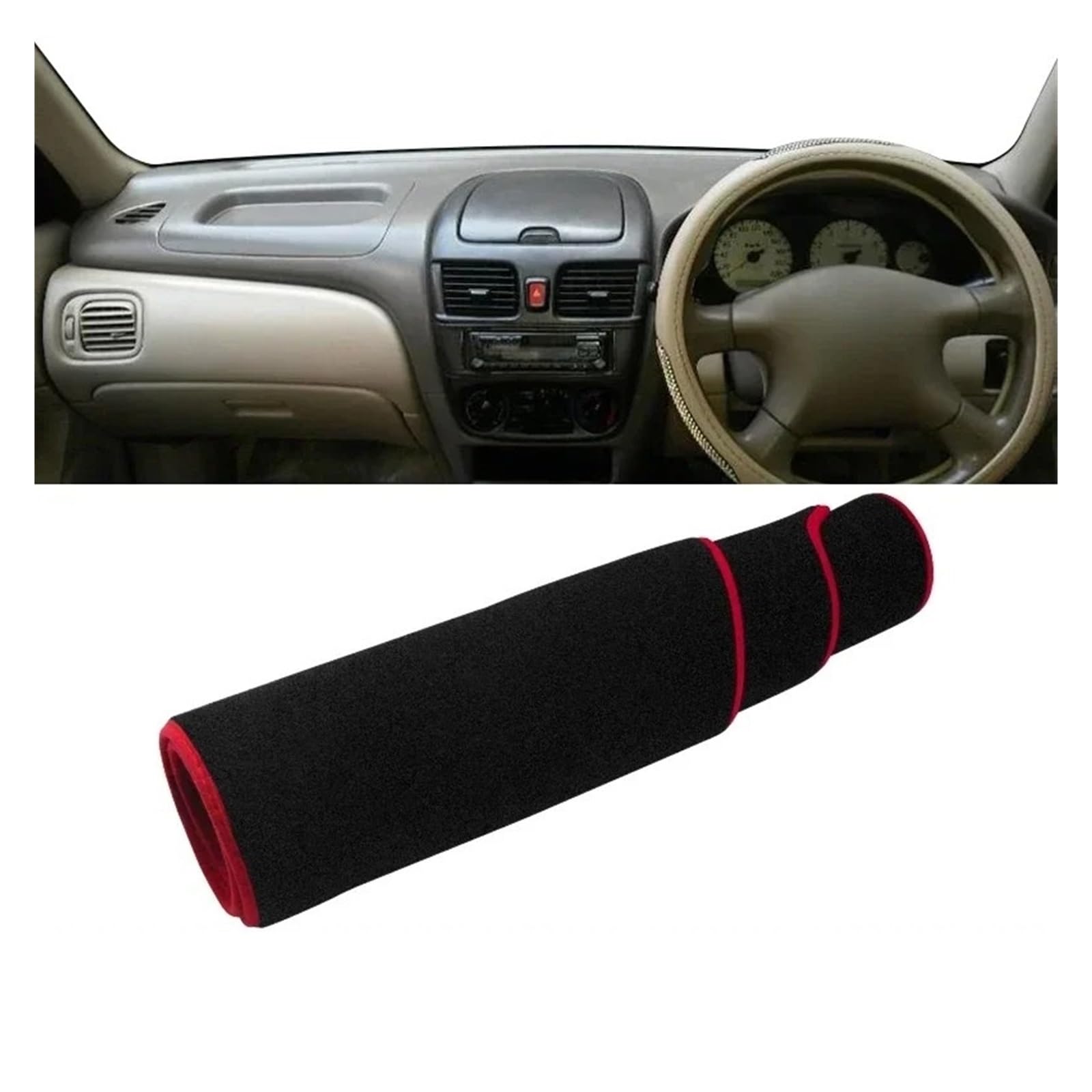 Armaturenbrett-Matte Für Nissan Für Sentra B15 2000 2001 2002 2003 2004 2005 2006 Auto Dashboard Abdeckung Dash Matte Sonnenschutz Nicht-Slip Pad Zubehör Armaturenbrett Abdeckung(RHD Red Side) von ONETREND