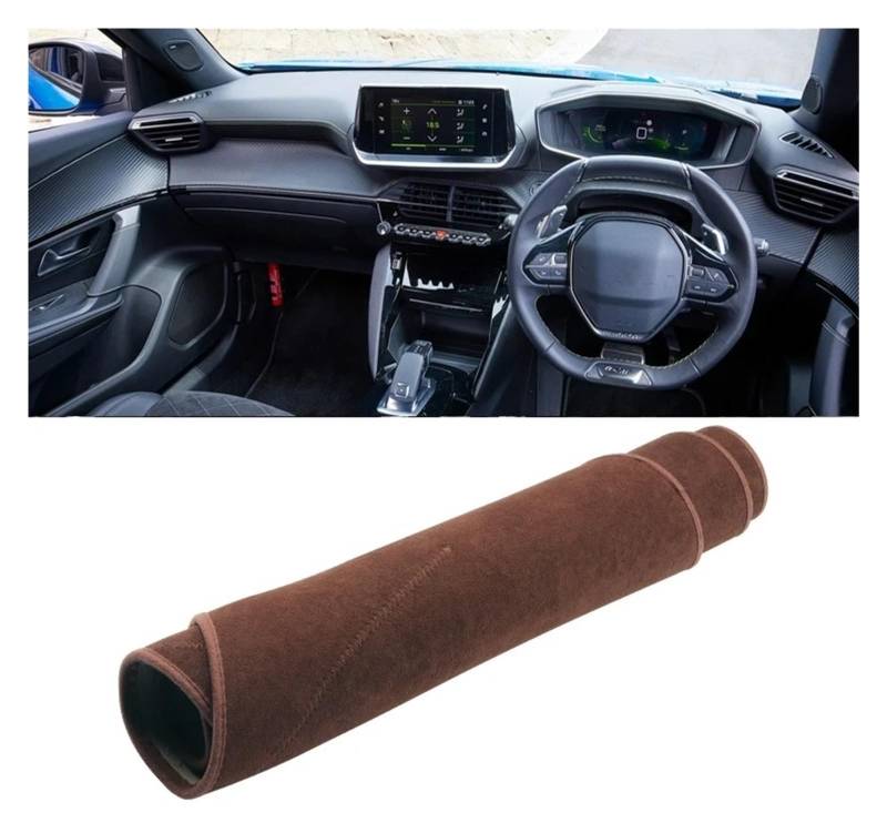 Armaturenbrett-Matte Für Peugeot 2008 E2008 GT Linie 2019 2020 2021 2022 2023 Dashboard Abdeckung Vermeiden Licht Matte Sonnenschutz Anti-UV Teppich Armaturenbrett Abdeckung(Brown RHD) von ONETREND