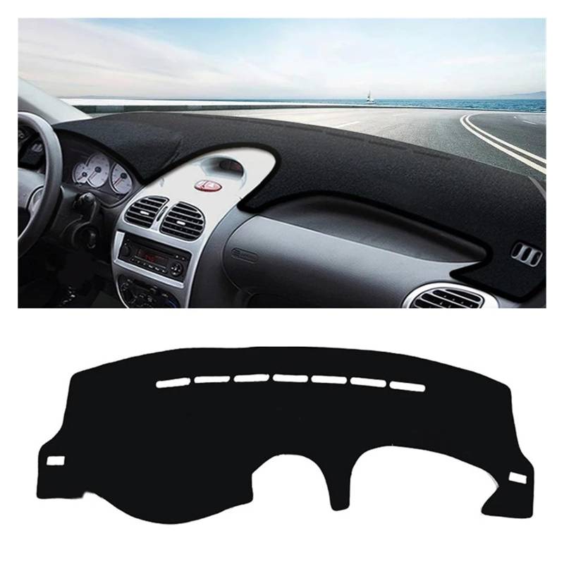 Armaturenbrett-Matte Für Peugeot 206 206CC 206SW 2004-2008 LHD Auto Dashboard Abdeckung Matte Dash Board Sonnenschutz Pad Instrument Nicht-Slip Teppich Armaturenbrett Abdeckung(A Black Side) von ONETREND