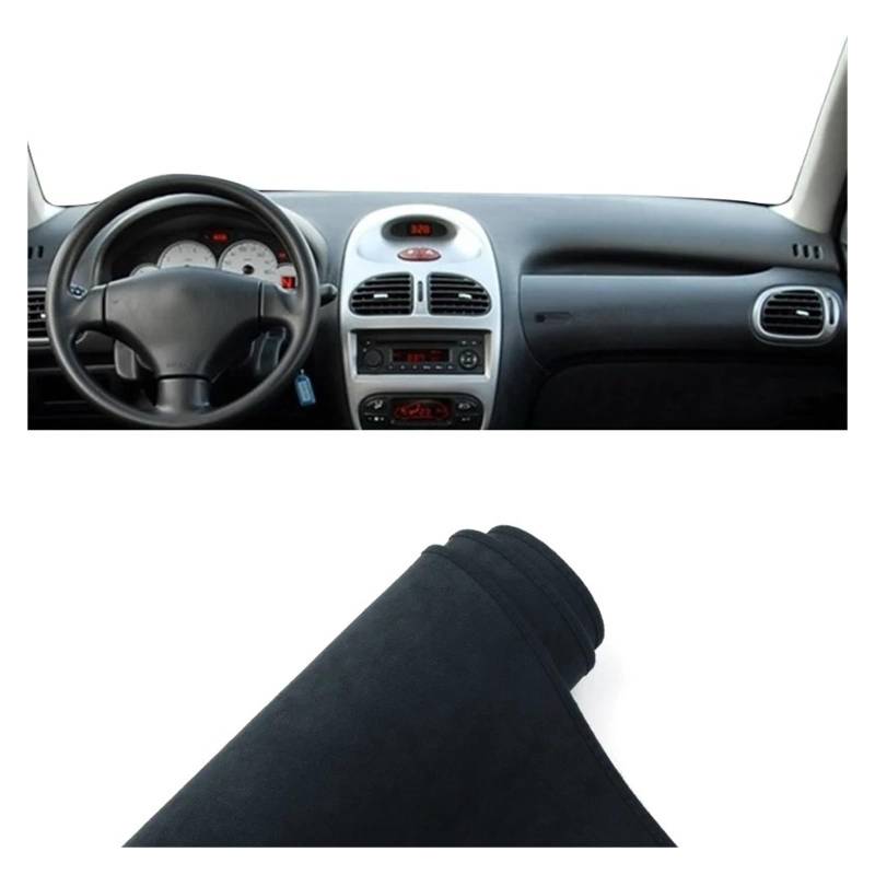 Armaturenbrett-Matte Für Peugeot 206 206CC 206SW 2004-2008 LHD Auto Dashboard Abdeckung Matte Dash Board Sonnenschutz Pad Instrument Nicht-Slip Teppich Armaturenbrett Abdeckung(B Black) von ONETREND
